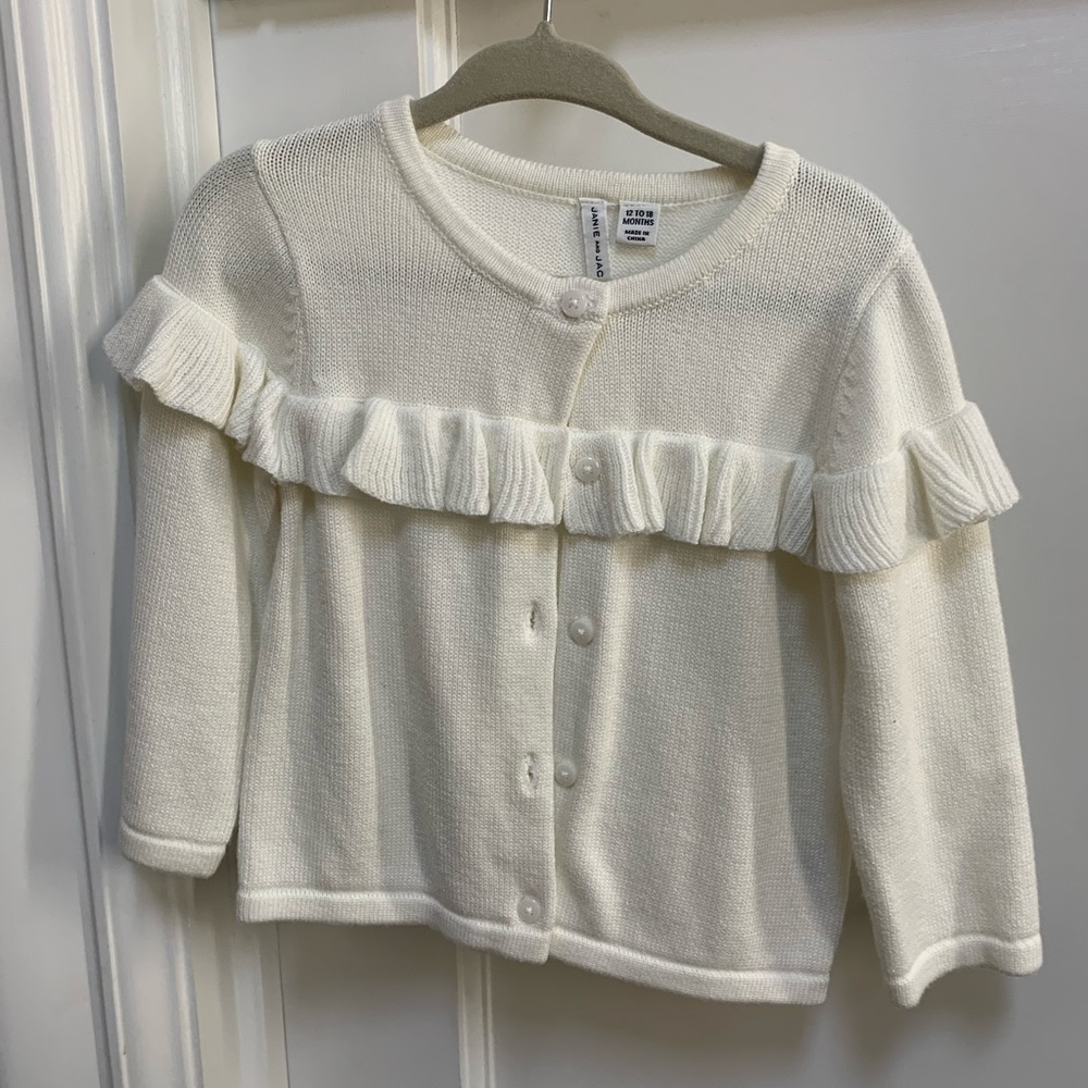 Janie and Jack white cardigan perfect condition